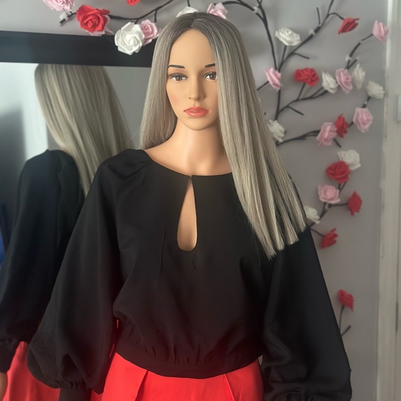 Banana Republic Black Keyhole Blouse - Picture 3 of 10